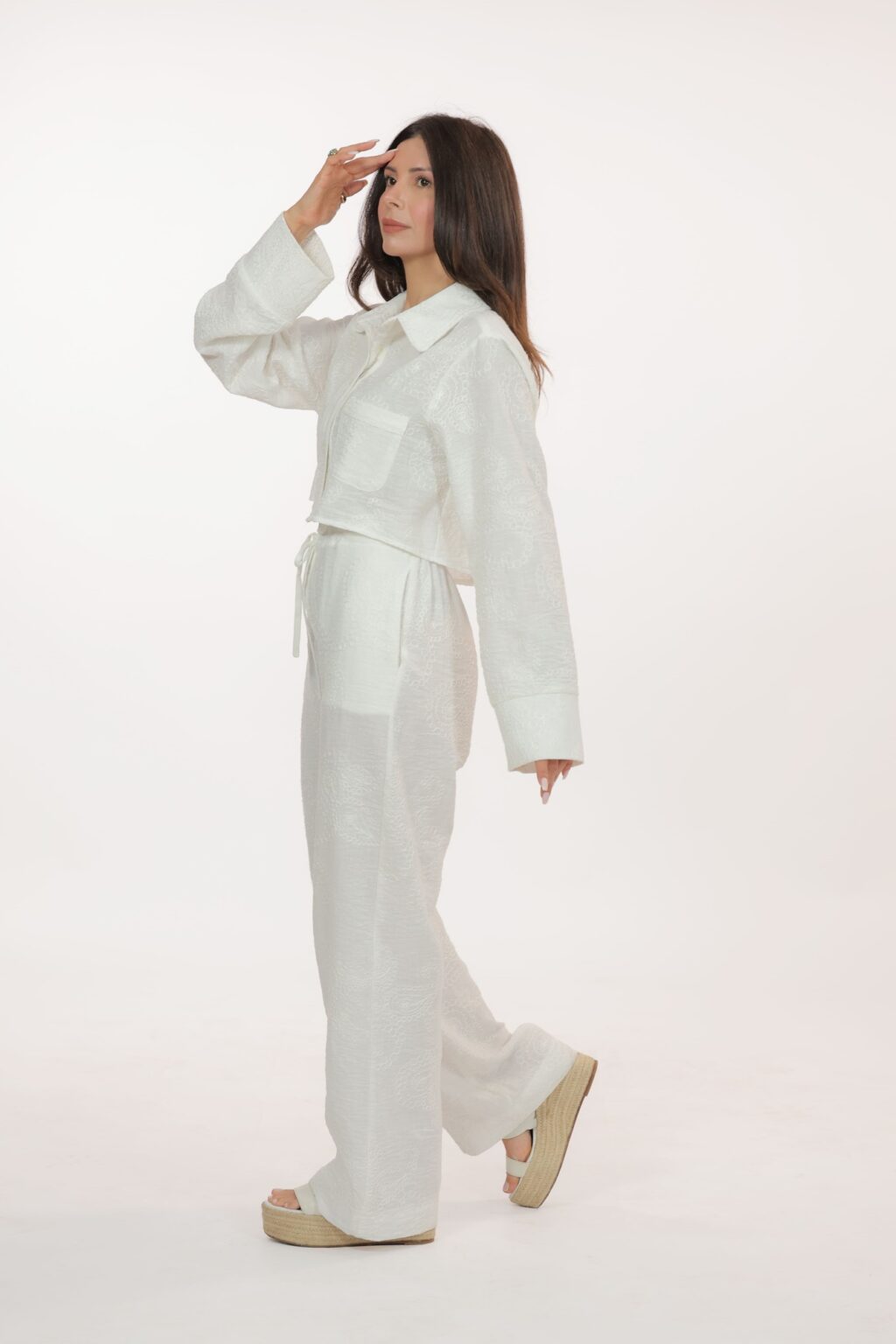 THE PAISLEY LINEN SET -  White